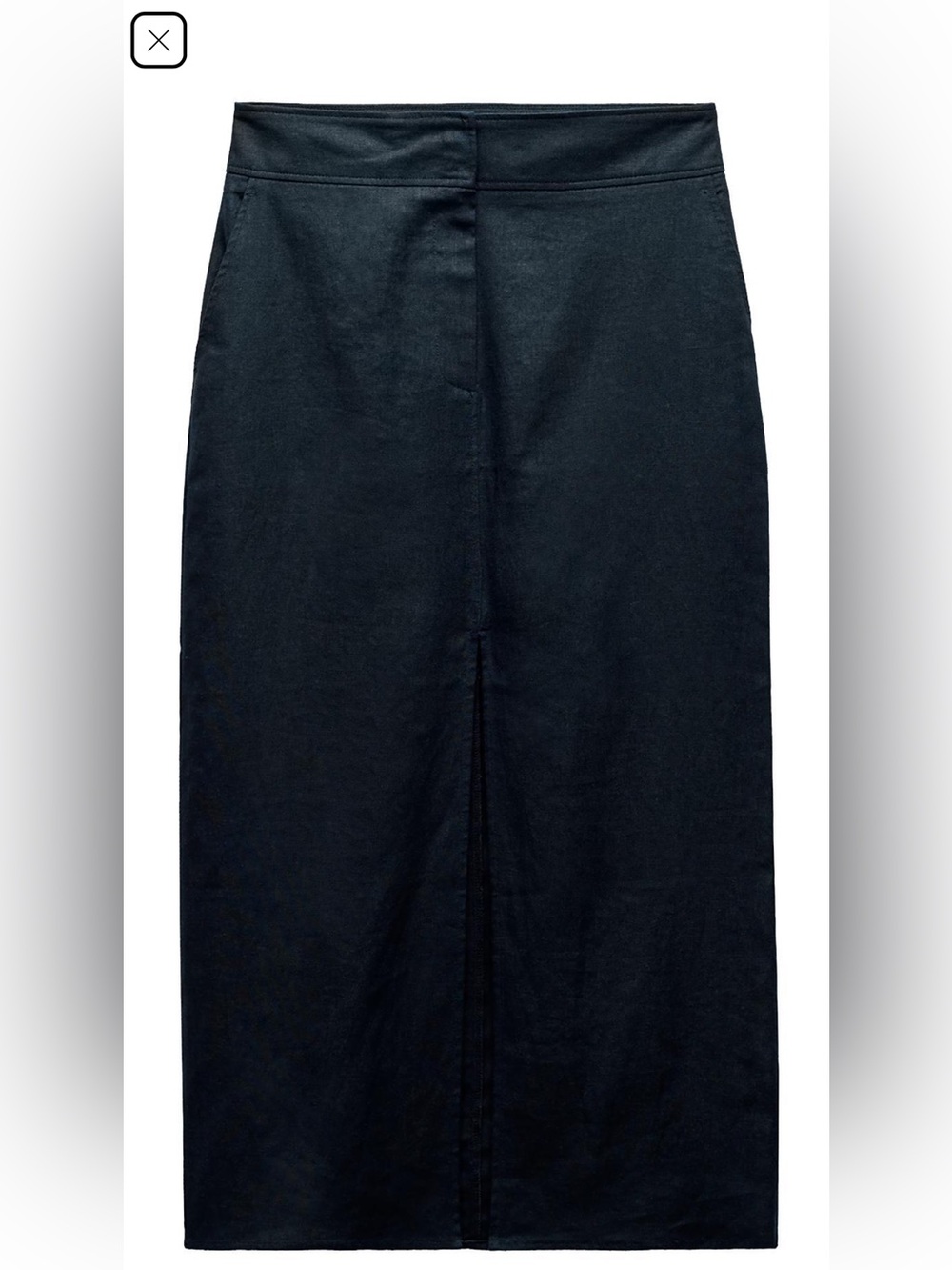 Zara linen blend midi Skirt